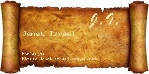 Jenet Izrael névjegykártya
